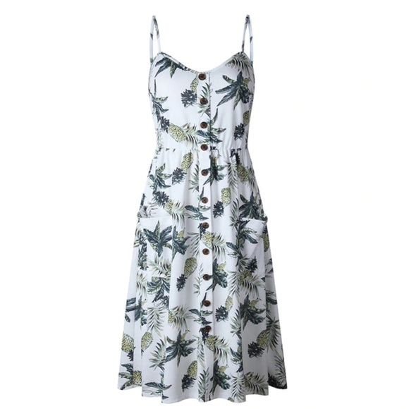 LILY DOE Hawaiian Tropical Pineapple Midi Dress - Picture 8 of 8
